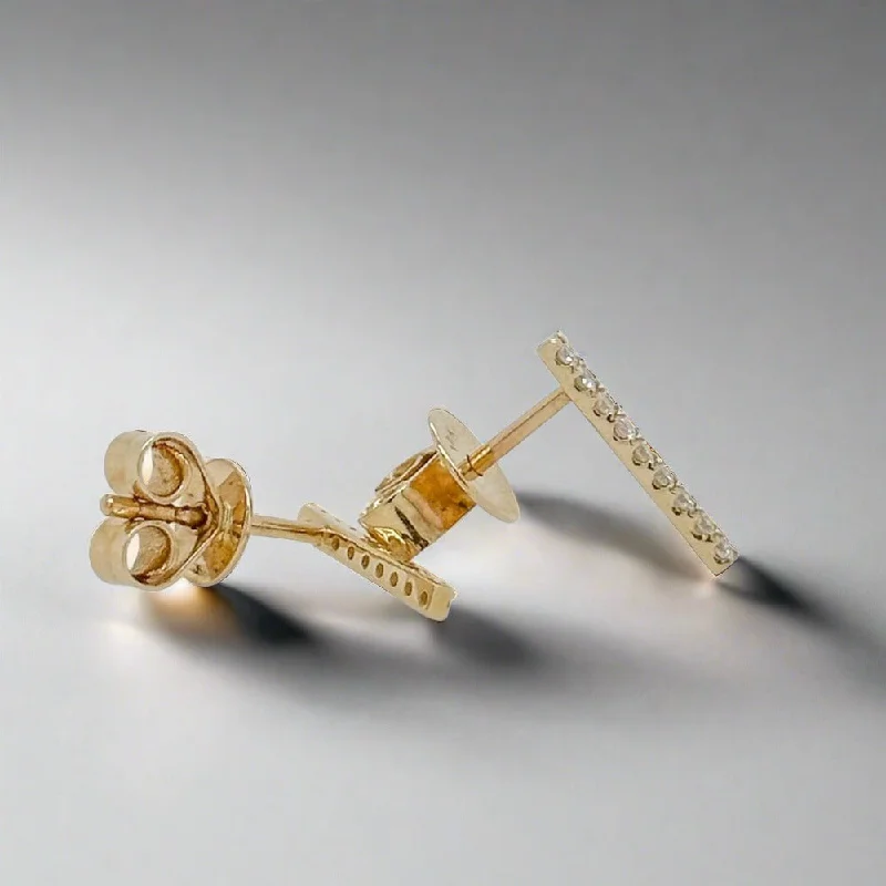 Hoop earrings with luxe velvet finishes for a rich and luxurious touch-14K Y Gold 0.13ctw H/SI2 Diamond Stick Earrings