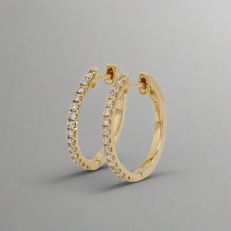 Best hoop earrings with textured silver for a rustic and organic finish-14K Y Gold 0.30cttw H/SI2 Diamond Hoop Earrings