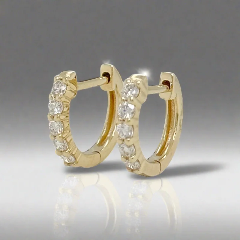 Best hoop earrings with vintage rhinestone embellishments for a retro-glam effect-14K Y Gold 0.30ctw H/SI2 Small Diamond Hoop Earrings