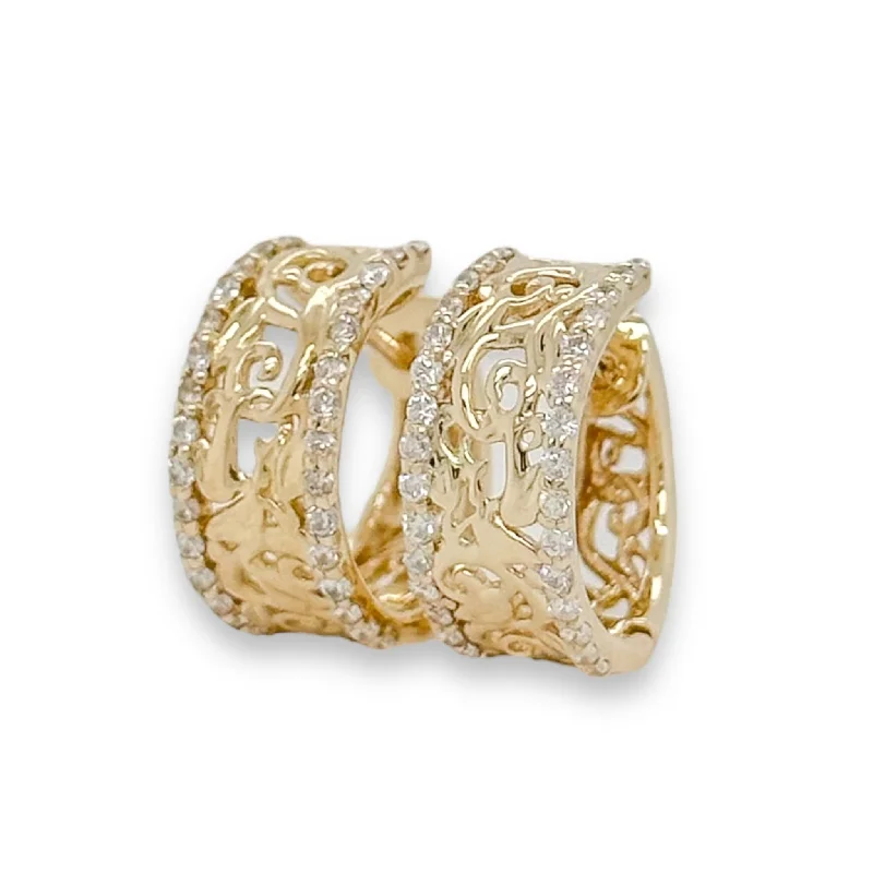 Best hoop earrings with sterling silver for an affordable and chic design-14K Y Gold 0.50cttw Diamond Huggie Earrings