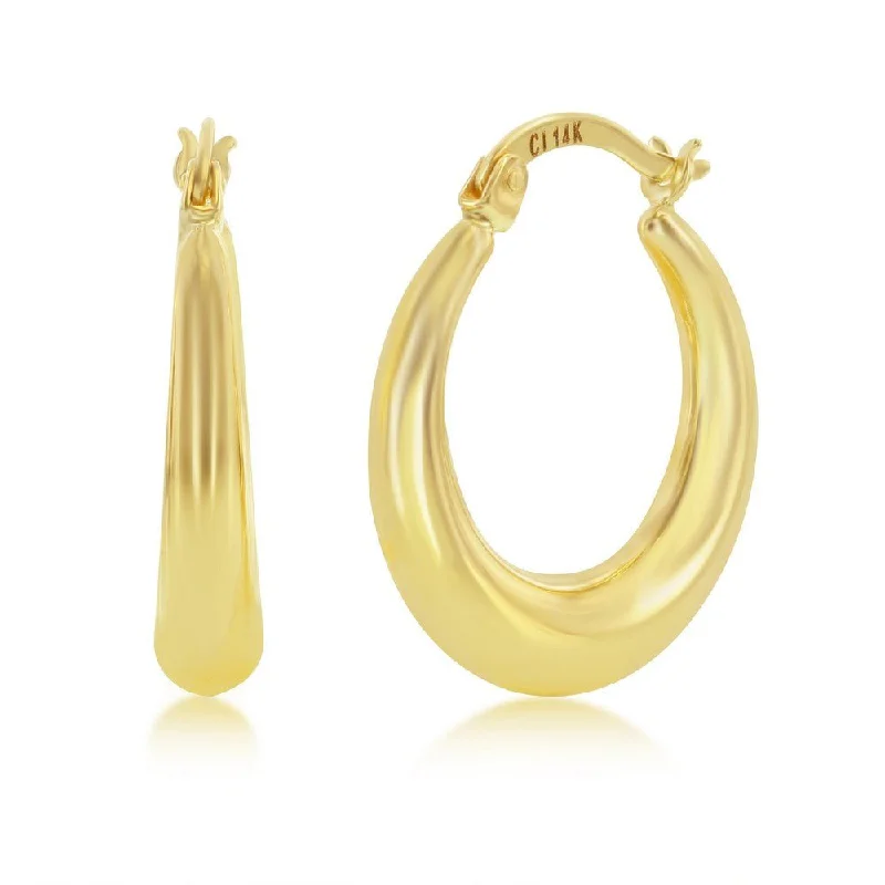 Hoop earrings with braided patterns for a detailed and textured finish-14K Y Gold 20mm Tapered Hoop Earrings