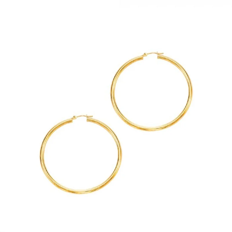 Best hoop earrings with minimalist designs for a clean and modern aesthetic-14K Y Gold 50mm Shiny Hoop Earrings 3.0grms