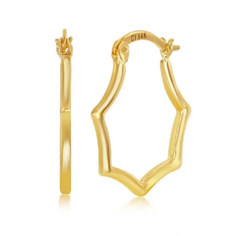 Hoop earrings with spiral designs for a dynamic and fluid look-14K Y Gold Geometric Hoop Earrings