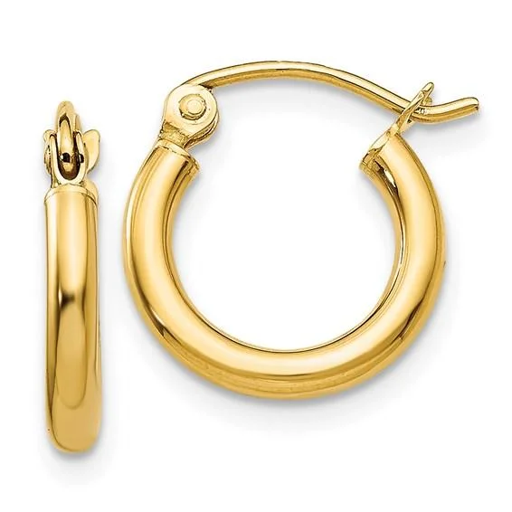 Hoop earrings with polished metal for a shiny and high-quality finish-14K Y Gold Small Hoop Earrings 0.7grms