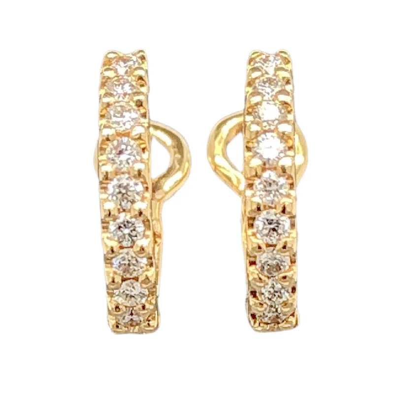 Best hoop earrings with infinity designs for a timeless and meaningful symbol-18K Y Gold 0.15ctw G/SI1 Small Diamond Huggie Earrings