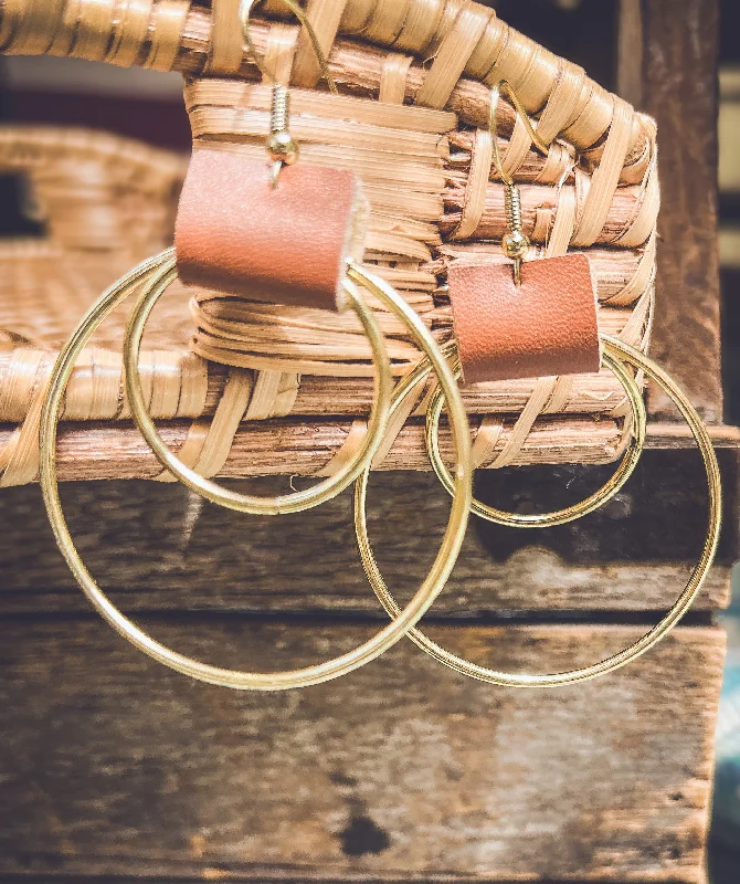 Hoop earrings with tortoiseshell designs for a chic and classic style-Beautiful Leather Hoop Earrings