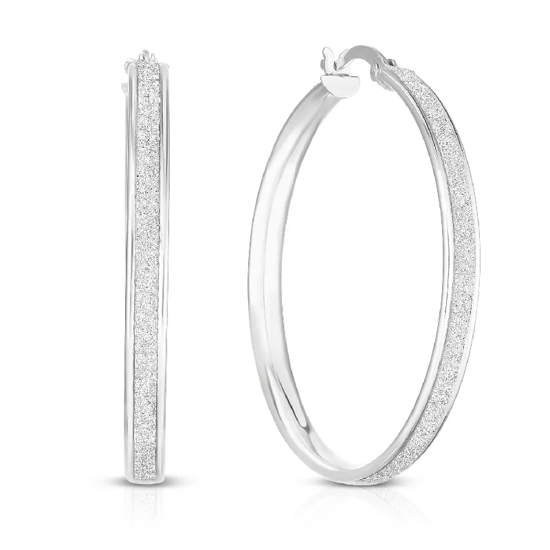 Hoop earrings with dangling charms for a playful and fun look-35mm Glitter Hoops