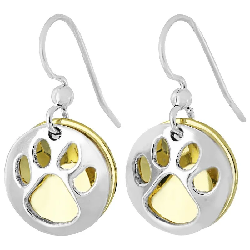 Best hoop earrings with stacked layers for a dimensional and bold look-Paw Print Silver-Plated Earrings