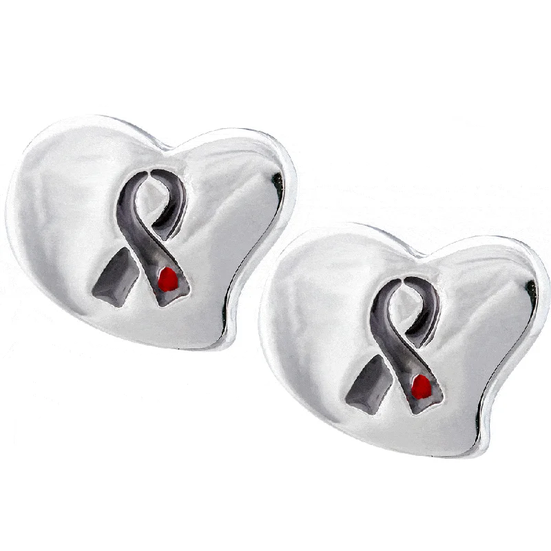 Hoop earrings with abstract shapes for an artistic and creative touch-Diabetes Awareness Heart Earrings!