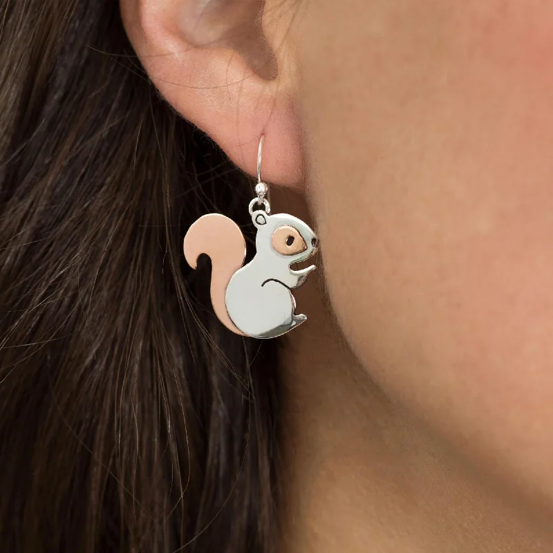 Large hoop earrings for a bold and statement-making fashion accessory-Squirrel Sterling Silver Earrings