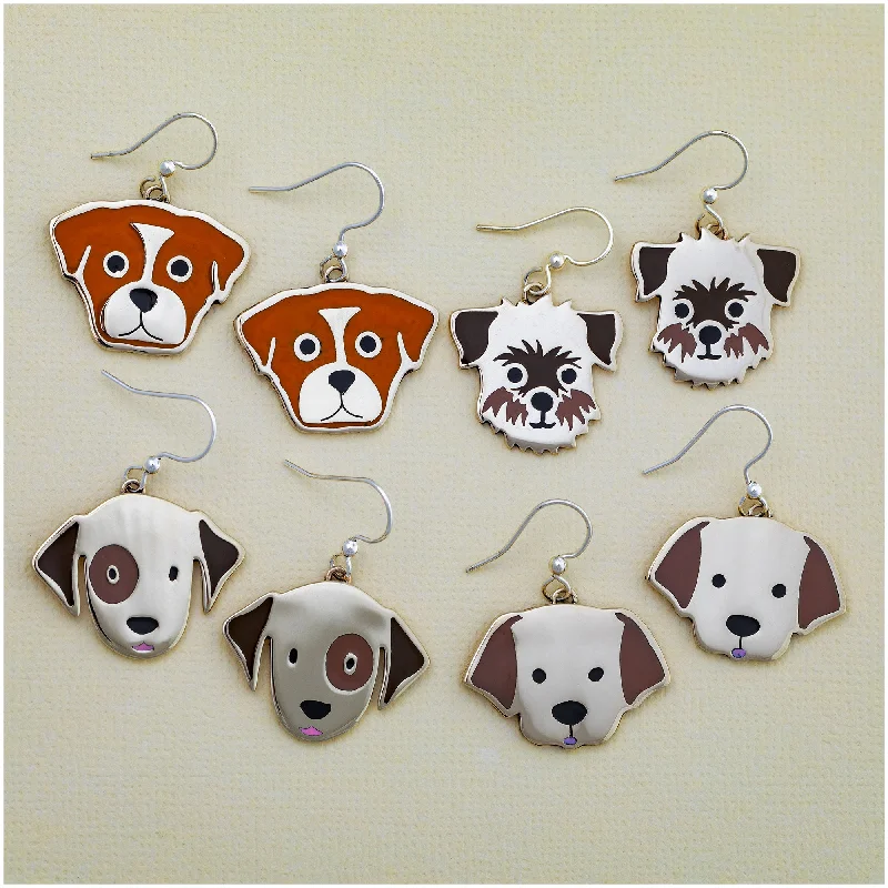 Hoop earrings with tortoiseshell designs for a chic and classic style-Dog Breed Enamel Earrings