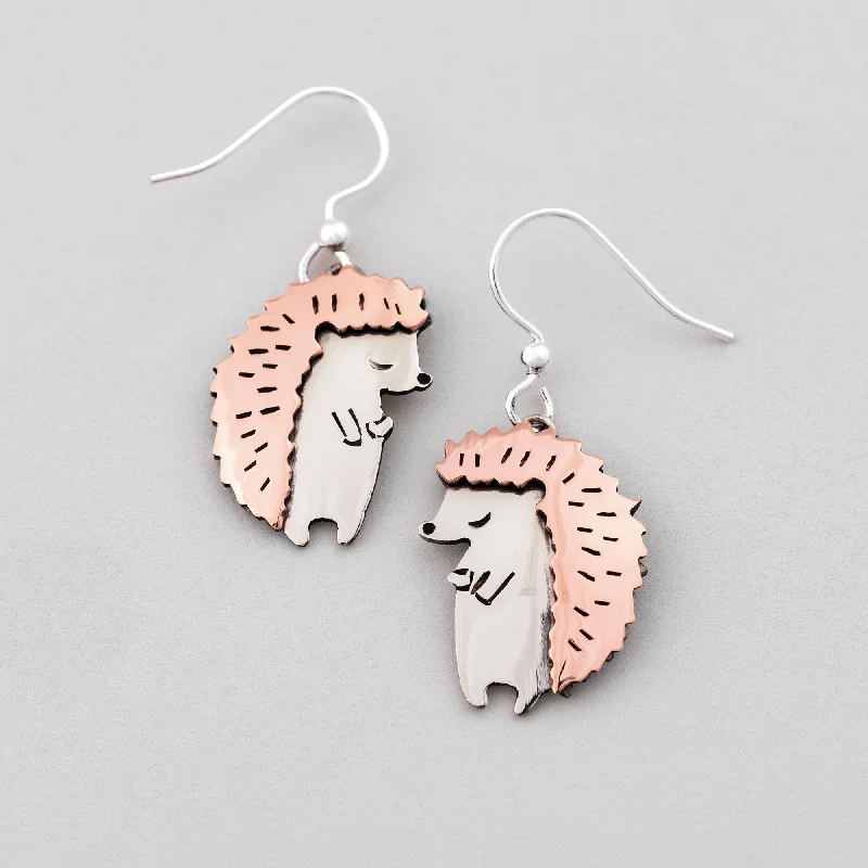 Best hoop earrings with snake-inspired designs for an edgy and fierce vibe-Hedgehog Mixed Metal Earrings