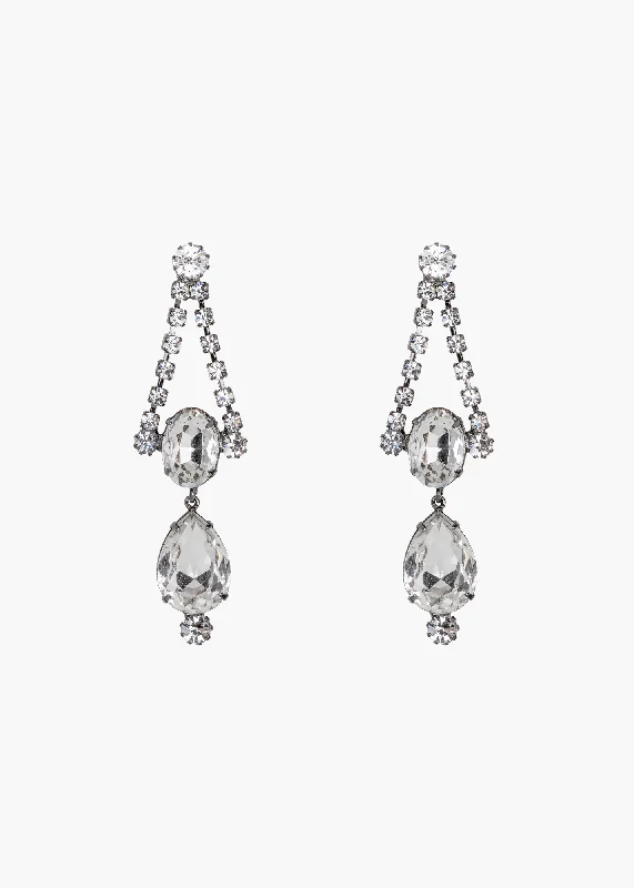 Hoop earrings with dangling charms for a playful and fun look-Anette Earrings -- Gunmetal