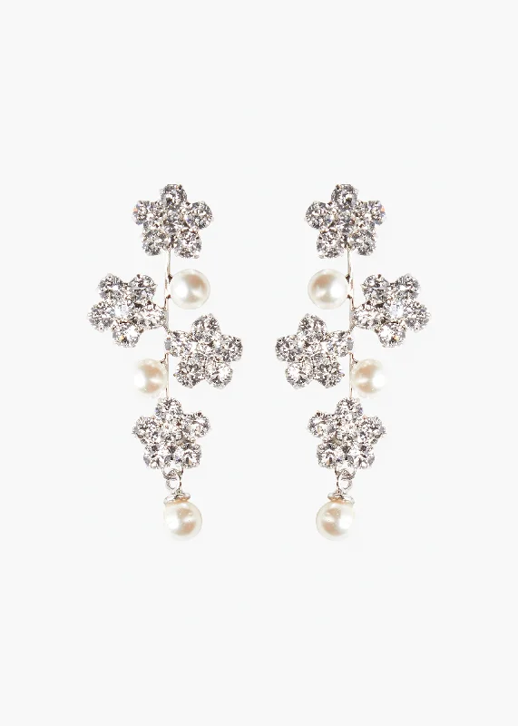 Hoop earrings with diamond-cut surfaces for added sparkle and shine-Aria Earrings -- Crystal