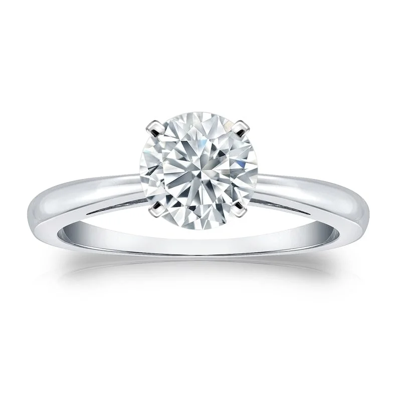 Engagement rings with twisted bands and diamonds -Auriya 3ctw Round Solitaire Diamond Engagement Ring 14K Gold GIA Certified