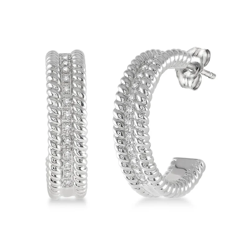 Best hoop earrings with tribal designs for a cultural and exotic aesthetic-Bold Diamond Hoops