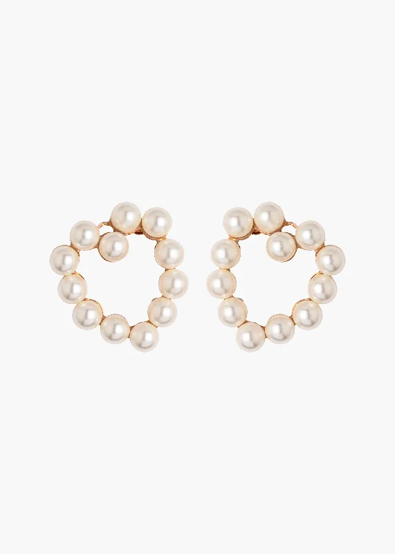 Best hoop earrings with twisted rope designs for a nautical-inspired style-Carly Earrings -- Pearl