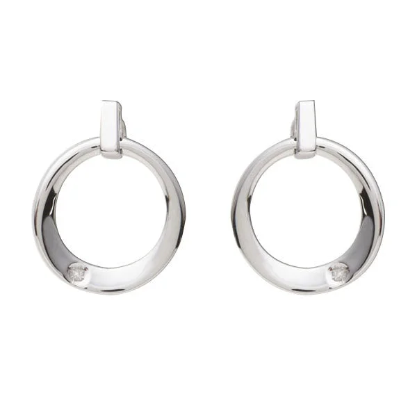 Hoop earrings with abstract shapes for an artistic and creative touch-Circle of Life Diamond Earrings