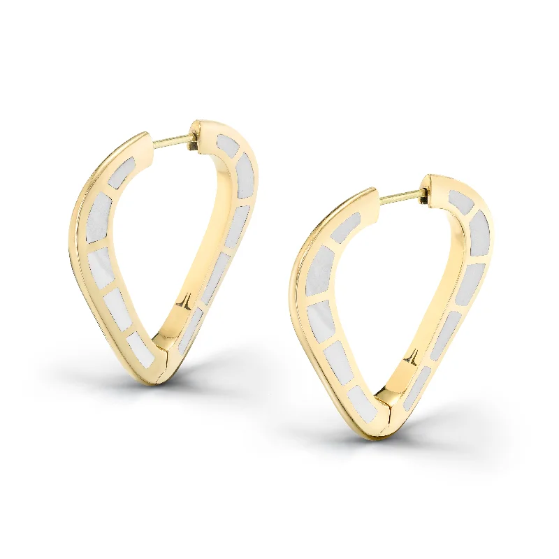 Best hoop earrings with matching bracelets for a coordinated jewelry set-COBRA EARRINGS / DIAMONDS AND CACHOLONG INLAY