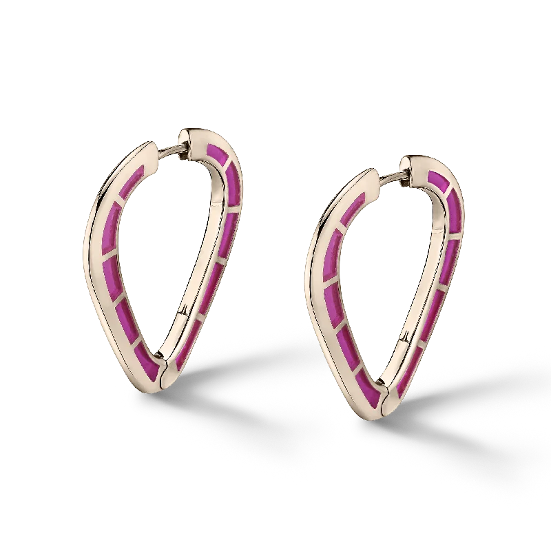 Best hoop earrings with gold-plated finishes for an affordable luxury vibe-Cobra Hoop / White Gold & Purple Enamel