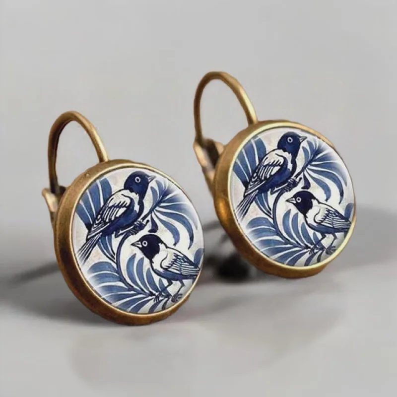 Best hoop earrings with snake-inspired designs for an edgy and fierce vibe-Beautiful Vintage Bird Earrings