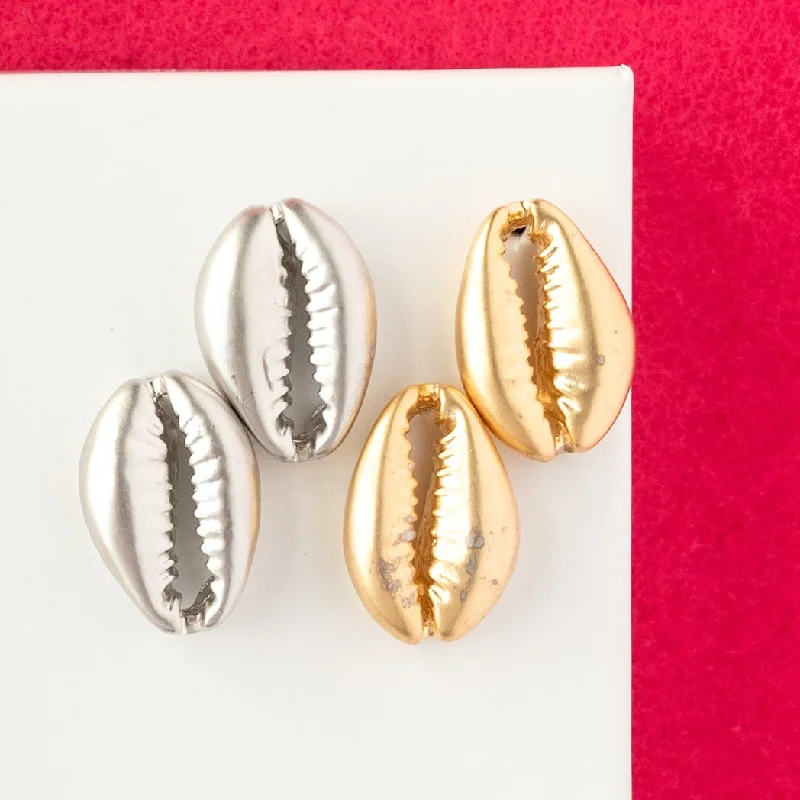 Hoop earrings with a matte finish for a sleek and sophisticated appearance-Cowrie Shell Post Earring