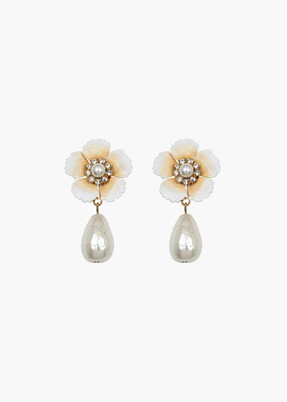 Best hoop earrings with baroque pearls for a luxurious and elegant vibe-Deborah Earrings -- Champagne