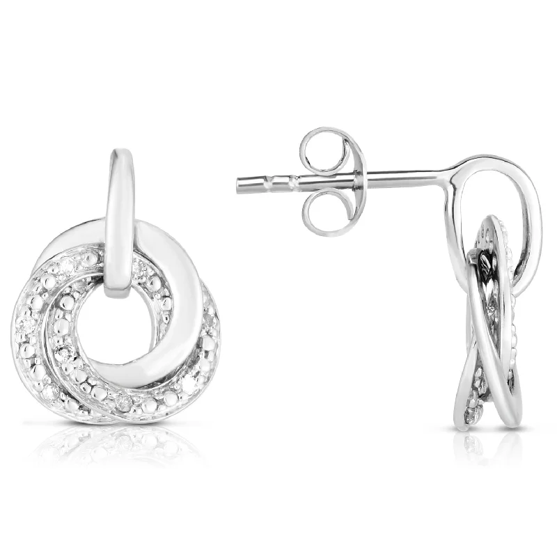 Hoop earrings with abstract shapes for an artistic and creative touch-Diamond Circle Earrings