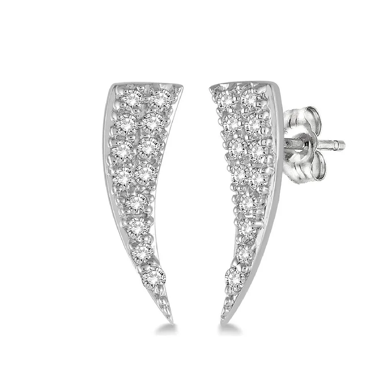 Best hoop earrings with geometric hexagon shapes for a modern, angular look-Diamond Ear Climbers