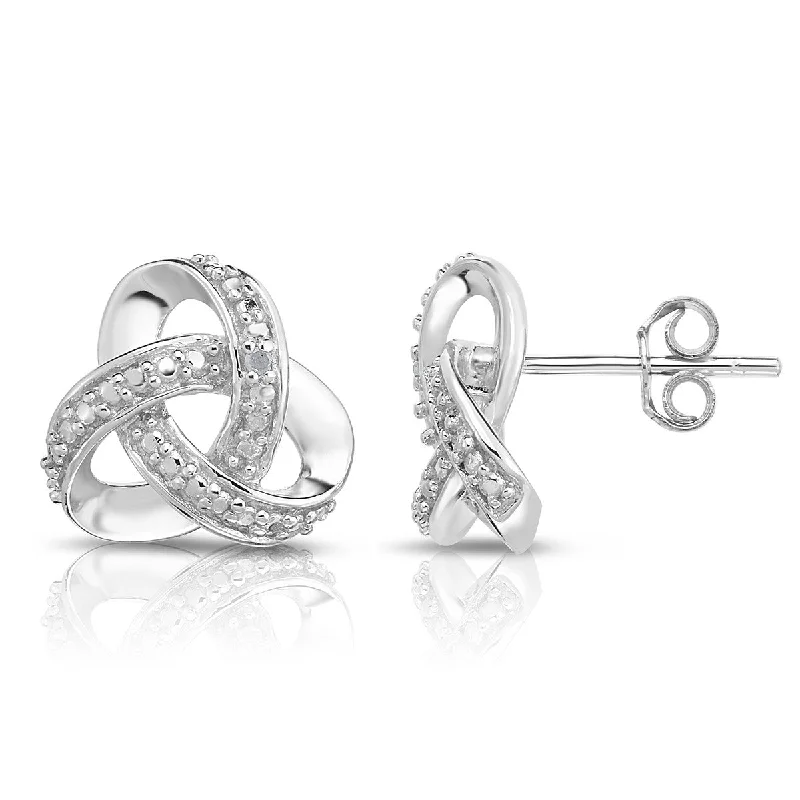 Best hoop earrings with vintage rhinestone embellishments for a retro-glam effect-Diamond Love Knot Earrings