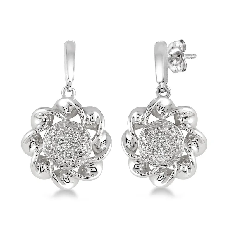 Hoop earrings with twisted metal designs for a dynamic and modern style-Diamond Spiral Earrings