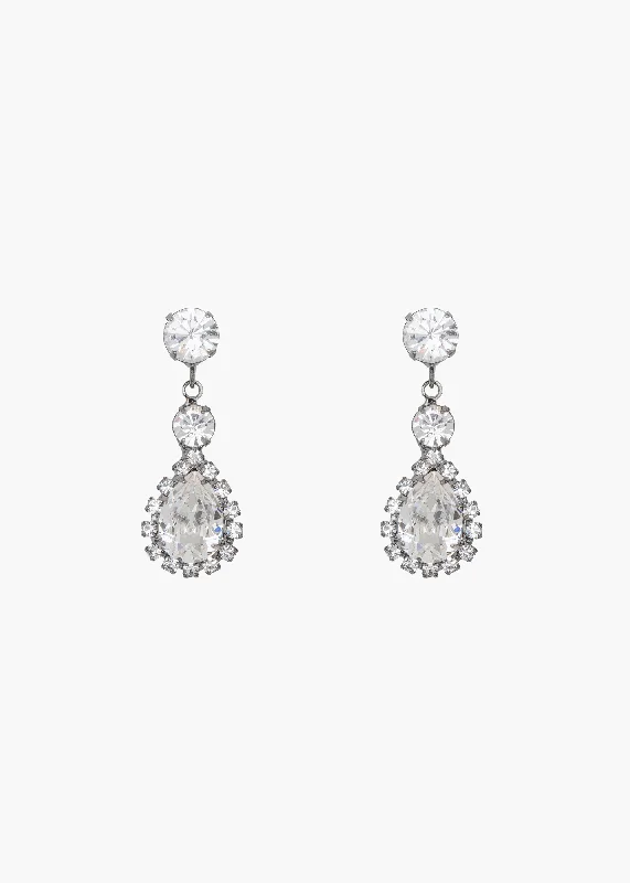 Hoop earrings with rhinestone embellishments for a glamorous and sparkling look-Edwina Earrings -- Gunmetal