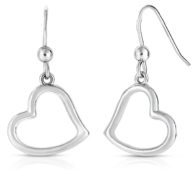 Hoop earrings with oversized designs for a bold, fashion-forward statement-Floating Heart Earrings