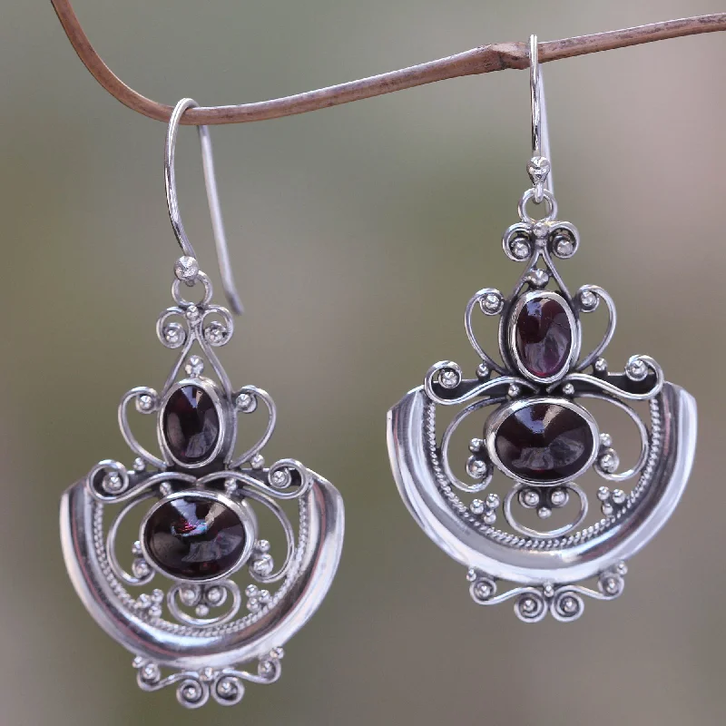 Best hoop earrings with infinity designs for a timeless and meaningful symbol-Garnet Arabesques Dangle Earrings