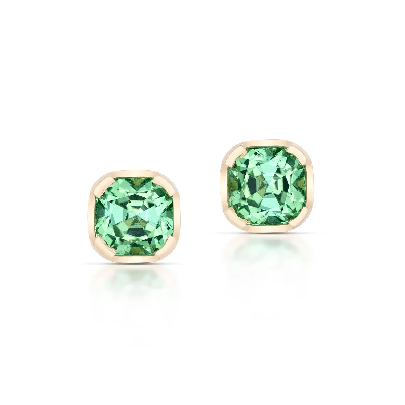 Best hoop earrings with rose gold for a romantic and warm aesthetic-Stud Muffins - Mint Tourmaline