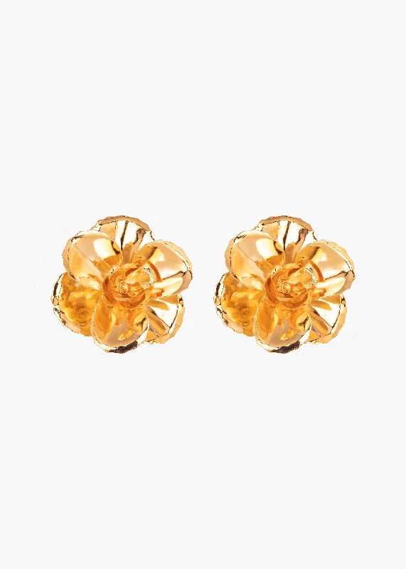 Best hoop earrings with cubic zirconia for a budget-friendly, dazzling look-Gladiolus Earrings -- Gold