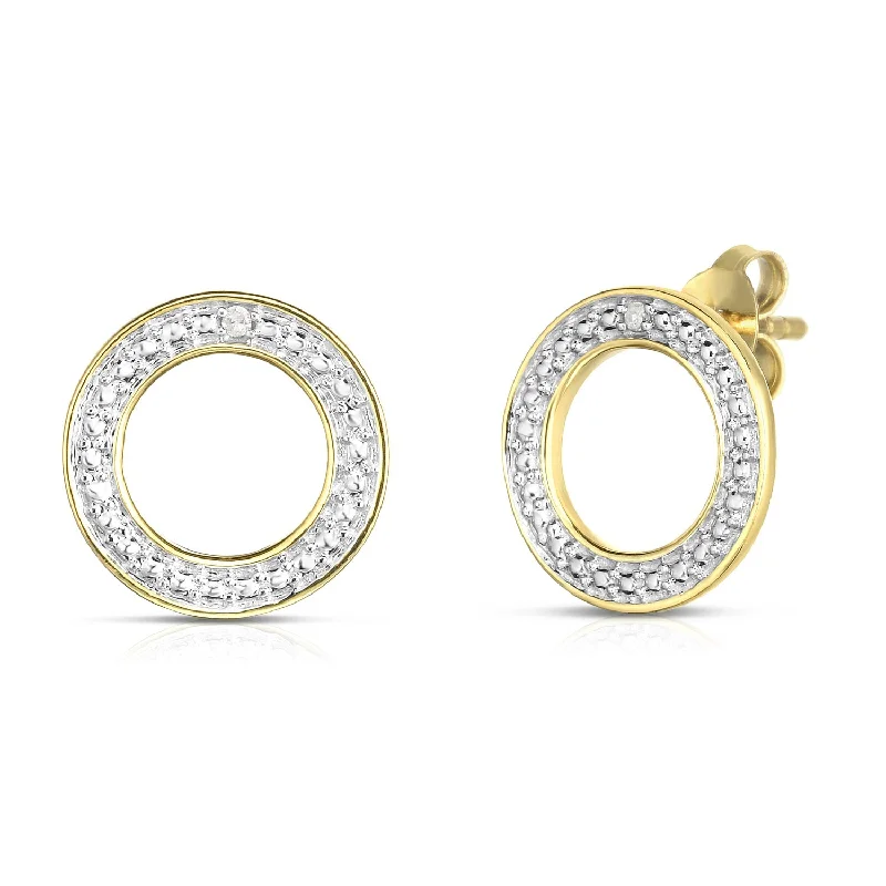 Best hoop earrings with crescent-shaped designs for a bold, moon-inspired style-Circle Diamond Earrings