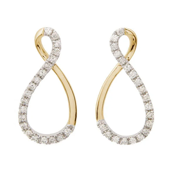 Best hoop earrings with matching bracelets for a coordinated jewelry set-Gold Infinity Diamond Earrings