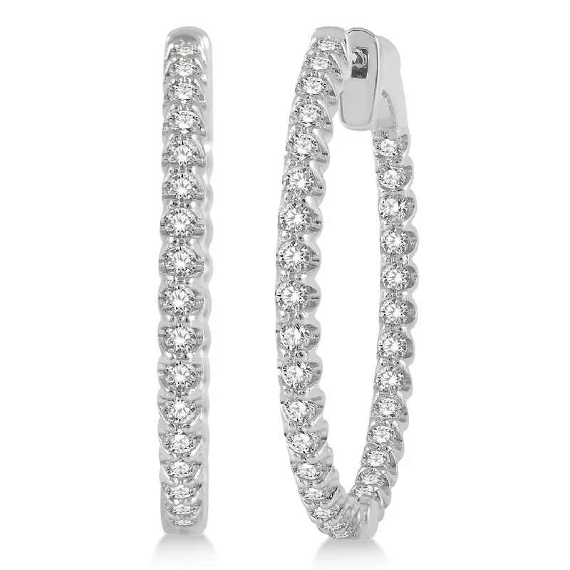 Best hoop earrings with braided leather for a rustic, stylish finish-Inside-Out 1.00twt Diamond Earrings