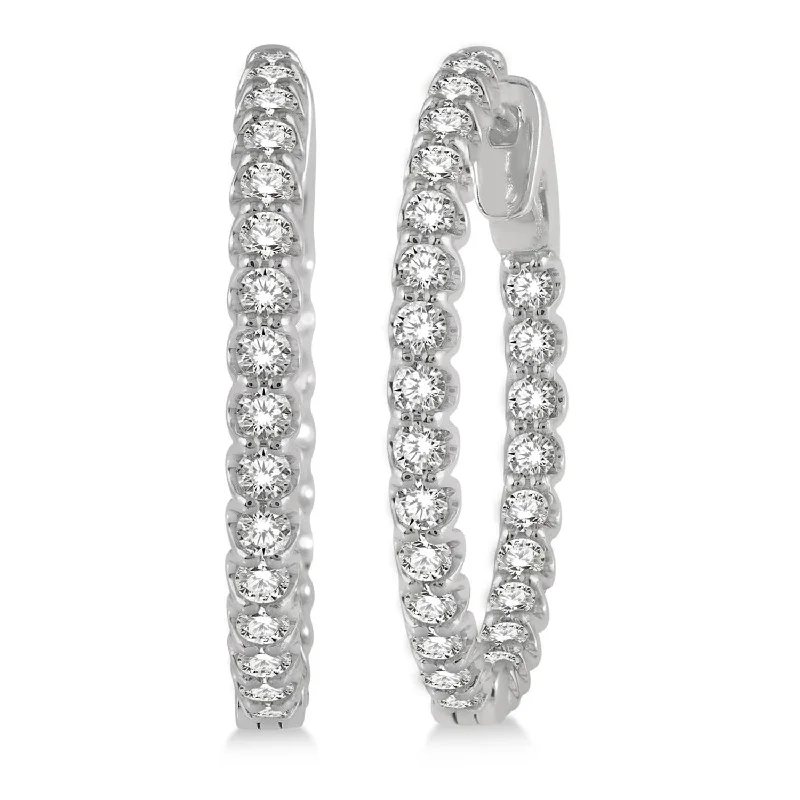 Best hoop earrings with stacked layers for a dimensional and bold look-Inside-Out 1.50twt Diamond Earrings