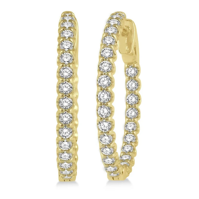 Hoop earrings with floral motifs for a feminine and nature-inspired look-Inside-Out 1.50twt Diamond Earrings