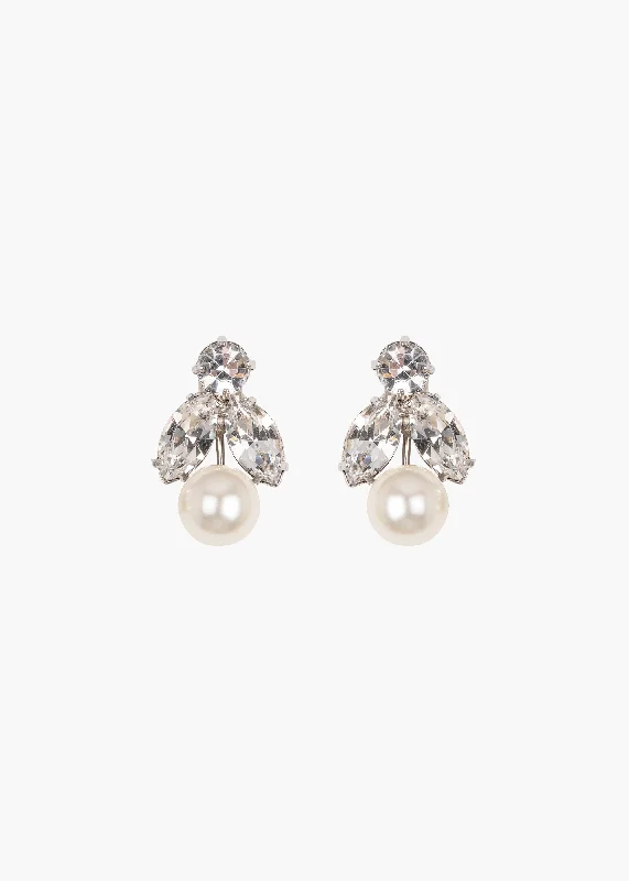 Best hoop earrings with gold for a luxurious and timeless look-Kaide Earrings -- Crystal Pearl