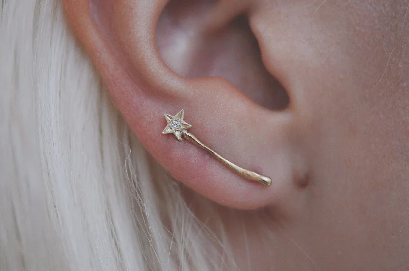 Best hoop earrings with custom designs for a personalized, unique accessory-Magic Wand Ear Climber