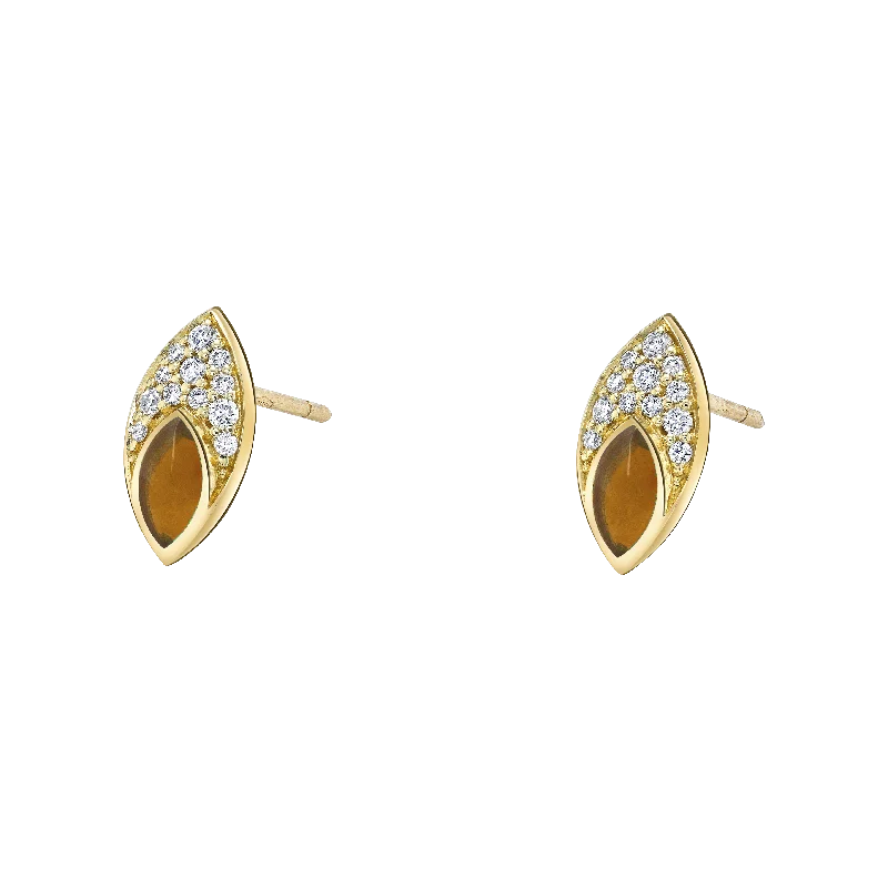 Best hoop earrings with cubic zirconia for a budget-friendly, dazzling look-Marquise Earrings - Cognac Enamel