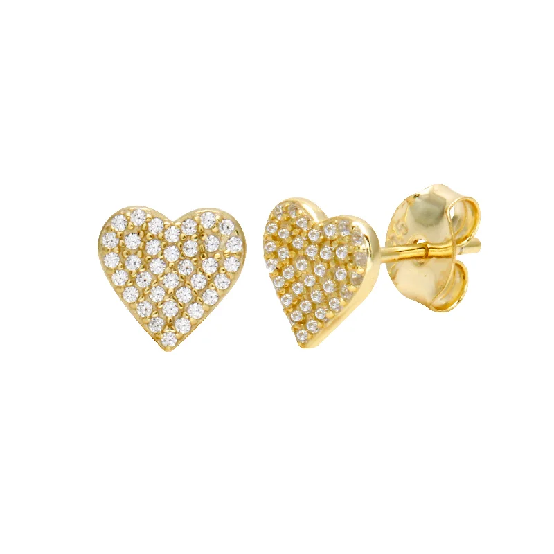 Best hoop earrings with butterfly motifs for a playful and whimsical appearance-Mini Heart Stud