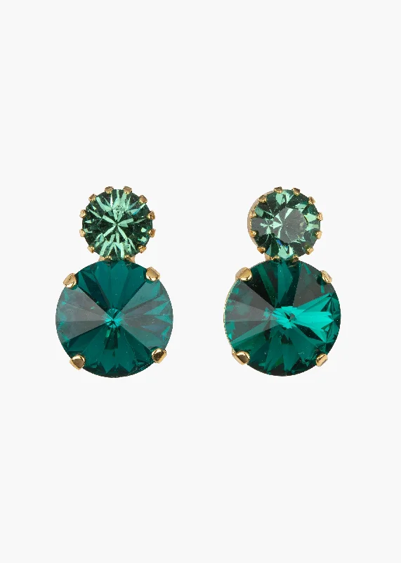 Hoop earrings with gold accents for a warm, elegant statement piece-Myrla Earrings -- Emerald