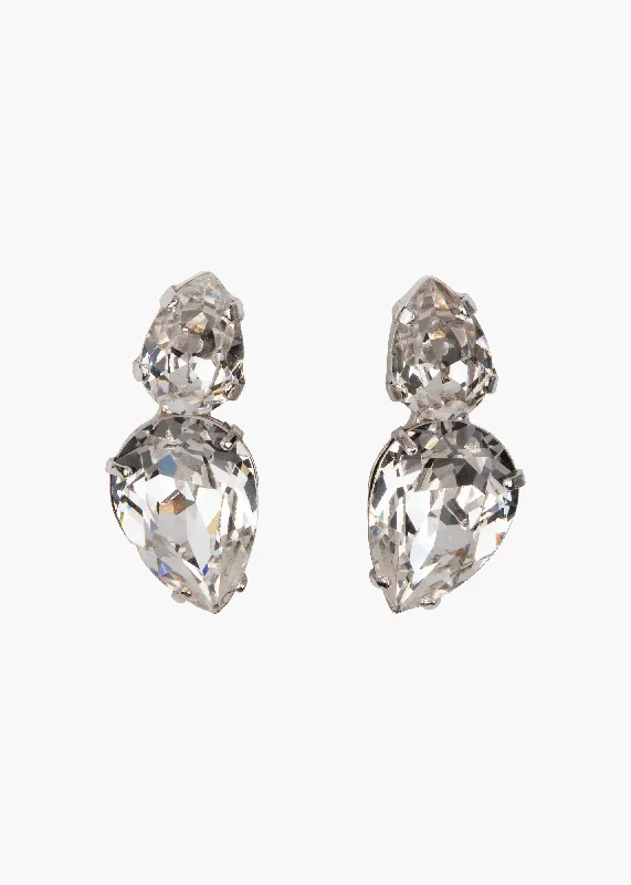 Hoop earrings with a matte finish for a sleek and sophisticated appearance-Nadine Earrings -- Crystal