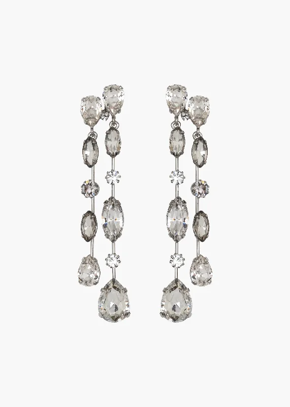 Best hoop earrings with smooth ceramic finishes for a polished, clean style-Nessa Earrings -- Crystal