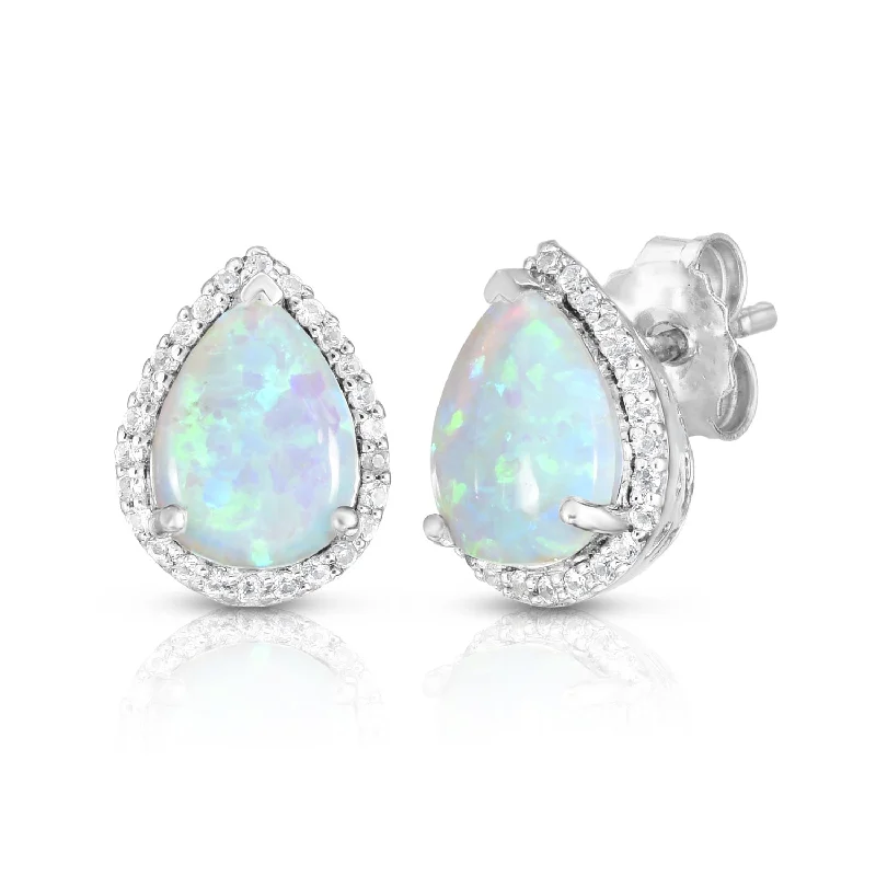 Best hoop earrings with custom designs for a personalized, unique accessory-Opal & White Sapphire Earrings