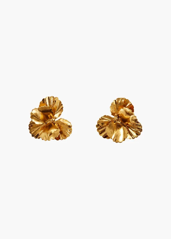 Best hoop earrings with detachable studs for a versatile and adjustable accessory-Pansy Earrings -- Gold